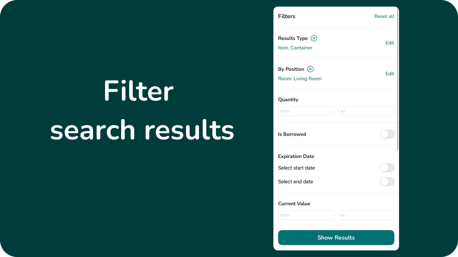 Filter search results